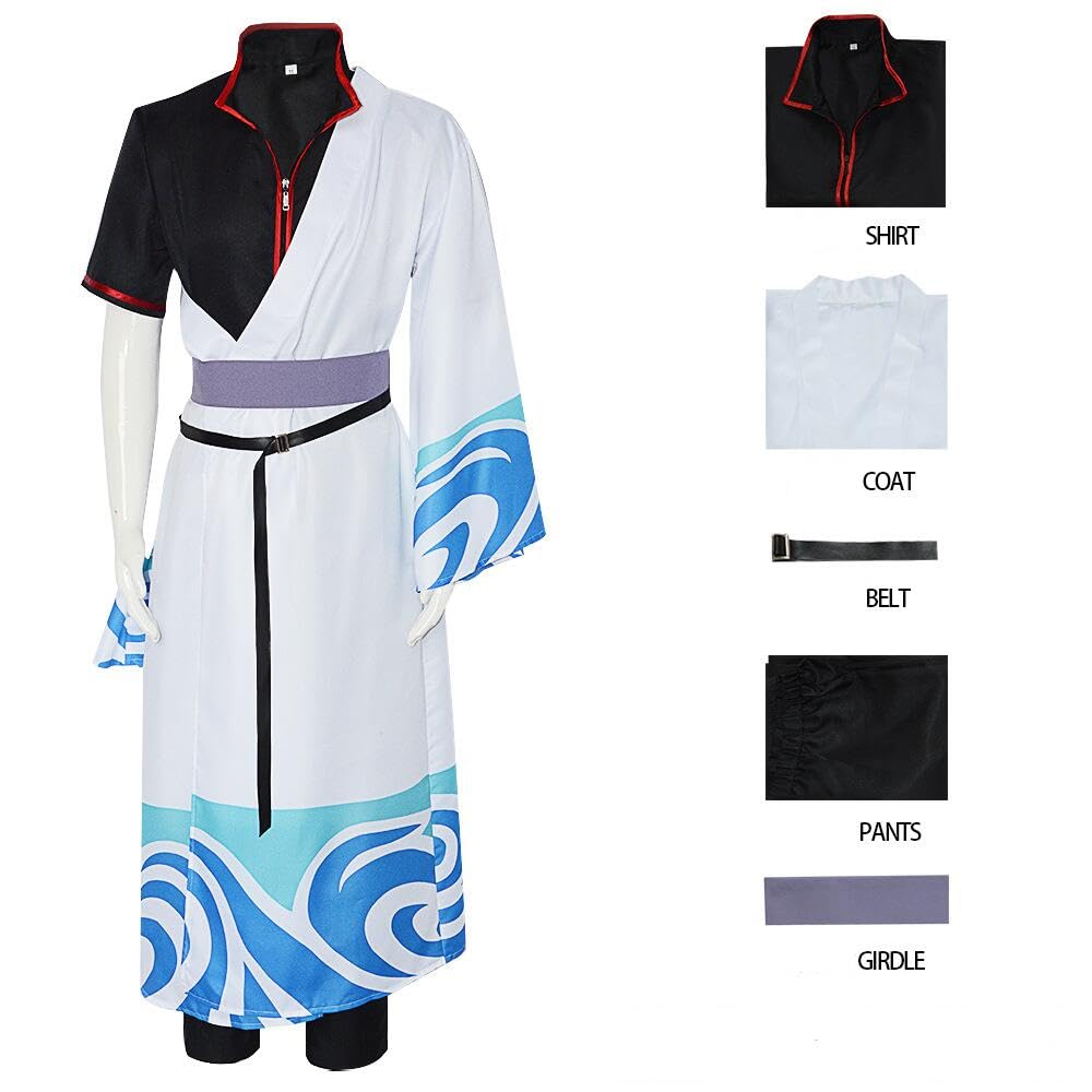 Amazon.co.jp: 銀魂 坂田銀時 コスプレ衣装 和服 着物 日常服 全セット